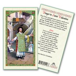 St. Valentine laminated Holy Card" itemprop="image