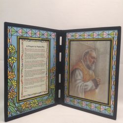 Stained Glass Picture Frame of Padre Pio" itemprop="image