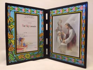 Stained Glass Plaque First Communion" itemprop="image