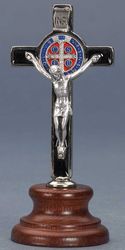 Standing Black St. Benedict Crucifix on Base 3 in" itemprop="image