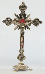 Standing Gold Crucifix With Base" itemprop="image