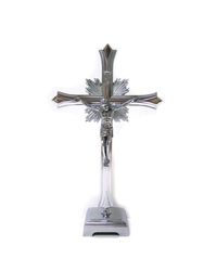 Standing Silver Crucifix 12 in" itemprop="image