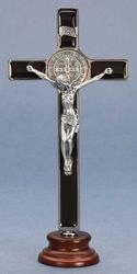 Standing St. Benedict Black Crucifix on Base" itemprop="image