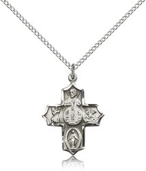 Sterling Silver 4-Way Medal Pendant" itemprop="image