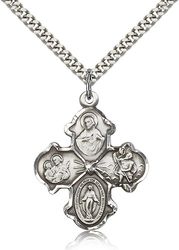 Sterling Silver 4-Way Medal Pendant" itemprop="image