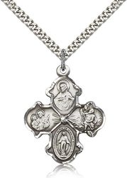 Sterling Silver 4-Way Medal Pendant" itemprop="image