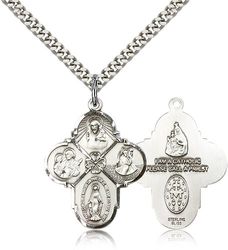 Sterling Silver 4-Way Medal Pendant" itemprop="image