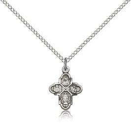 Sterling Silver 4-Way Medal Pendant" itemprop="image