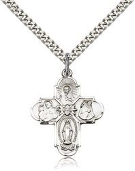 Sterling Silver 4-Way Medal Pendant" itemprop="image