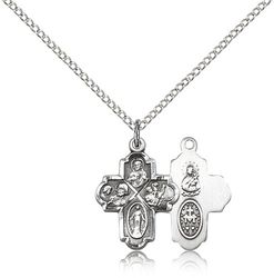 Sterling Silver 4-Way Medal Pendant" itemprop="image