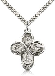 Sterling Silver 4-Way Medal Pendant" itemprop="image