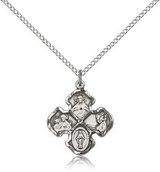 Sterling Silver 4-Way Medal Pendant" itemprop="image