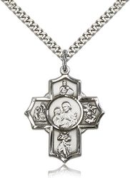 Sterling Silver 5-Way Firefighter Medal Pendant" itemprop="image