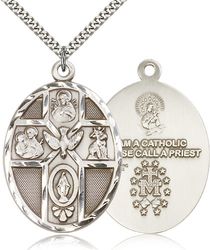 Sterling Silver 5-Way / Holy Spirit Medal Pendant" itemprop="image