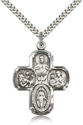 Sterling Silver 5-Way Medal Pendant" itemprop="image