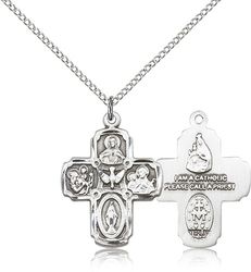 Sterling Silver 5-Way Medal Pendant" itemprop="image