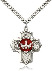 Sterling Silver 5-Way Medal Pendant" itemprop="image