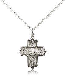 Sterling Silver 5-Way Medal Pendant" itemprop="image