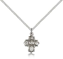 Sterling Silver 5-Way Medal Pendant" itemprop="image