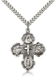 Sterling Silver 5-Way Medal Pendant" itemprop="image