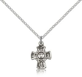 Sterling Silver 5-Way Medal Pendant" itemprop="image