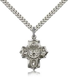 Sterling Silver 5-Way Medal Pendant" itemprop="image