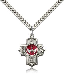 Sterling Silver 5-Way Medal Pendant" itemprop="image