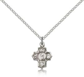 Sterling Silver 5-Way Motherhood Medal Pendant" itemprop="image