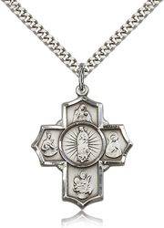 Sterling Silver 5-Way Motherhood Medal Pendant" itemprop="image