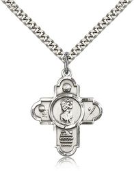 Sterling Silver 5-Way St Christopher/Sports Pendan" itemprop="image