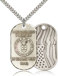 Sterling Silver Air Force Iraq Medal Pendant" itemprop="image