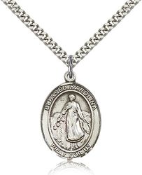 Sterling Silver Blessed Karolina Kozkowna Patron Saint Medal Pendant - Large" itemprop="image