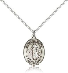 Sterling Silver Blessed Karolina Kozkowna Patron Saint Medal Pendant - Medium" itemprop="image