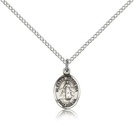 Sterling Silver Blessed Karolina Kozkowna Patron Saint Medal Pendant - Small" itemprop="image