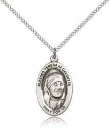 Sterling Silver Blessed Teresa of Calcutta Medal Pendant" itemprop="image