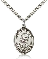 Sterling Silver Blessed Trinity Patron Saint Medal Pendant - Large" itemprop="image