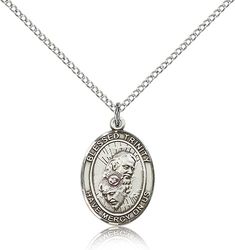 Sterling Silver Blessed Trinity Patron Saint Medal Pendant - Medium" itemprop="image