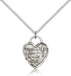 Sterling Silver Bridesmaid Heart Medal Pendant" itemprop="image