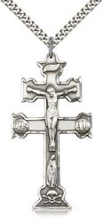 Sterling Silver Caravaca Crucifix Medal Pendant" itemprop="image