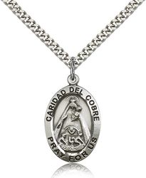 Sterling Silver Caridad Del Cobre Medal Pendant" itemprop="image