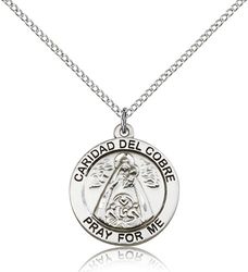 Sterling Silver Caridad Del Cobre Medal Pendant" itemprop="image