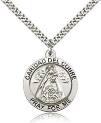 Sterling Silver Caridad Del Cobre Medal Pendant" itemprop="image