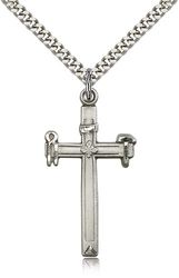 Sterling Silver Carpenter Cross Medal Pendant" itemprop="image