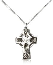 Sterling Silver Celtic Cross Medal Pendant" itemprop="image