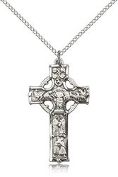 Sterling Silver Celtic Cross Medal Pendant" itemprop="image