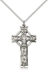 Sterling Silver Celtic Cross Medal Pendant" itemprop="image