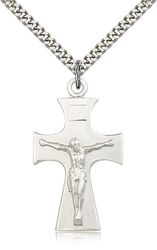 Sterling Silver Celtic Crucifix Medal Pendant" itemprop="image