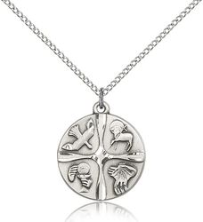 Sterling Silver Christian Life Medal Pendant" itemprop="image