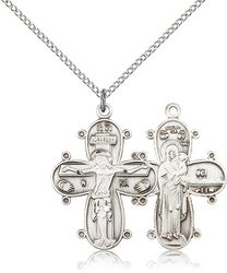 Sterling Silver Christine Cross Medal Pendant" itemprop="image