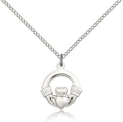 Sterling Silver Claddagh Medal Pendant" itemprop="image